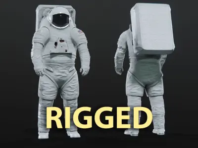 Next Gen XEMU Artemis Spacesuit Rigged 3D model