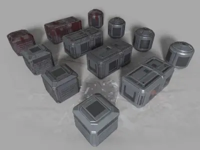 Sci-fi Props Low-poly 3D model