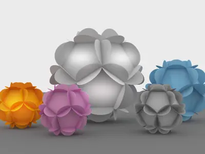 origami flower 2 3D model