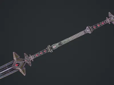 Combat Staff 1 3D Model Low-poly 3D model