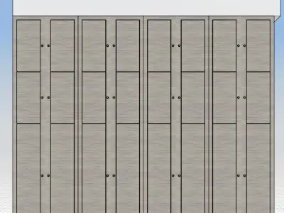 cupboard locker with four doors Free 3D model