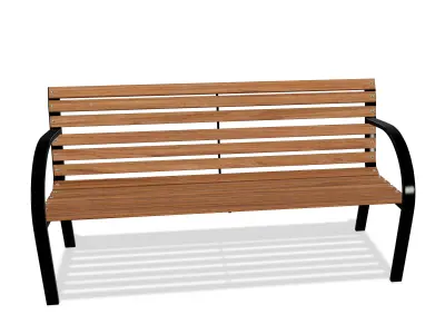 Bench 3d low-poly wooden 3D  Low-poly 3D model