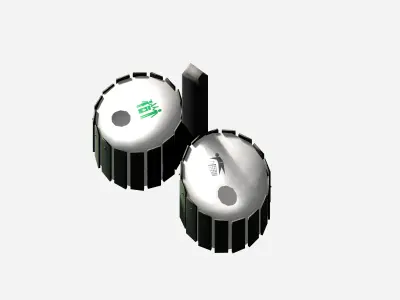 Green elliptical modern garbage bin Low-poly 3D model