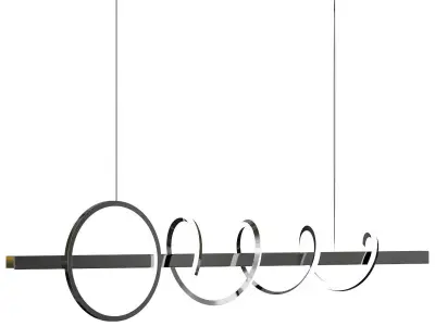 Modern Minimalist GoldenBlack spiral art linear  3D model