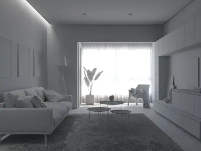 Modern Living 3D model buy