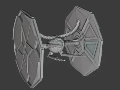 Custom Star wars Tie fighter Low-poly 3D model