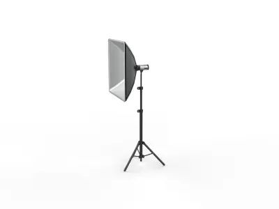 softbox with flash 3D model