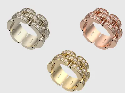 Flexible Chain Links Sparkling Wedding Ring JDBCo 3D print model