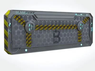 Sci-fi Gate B Low-poly 3D model