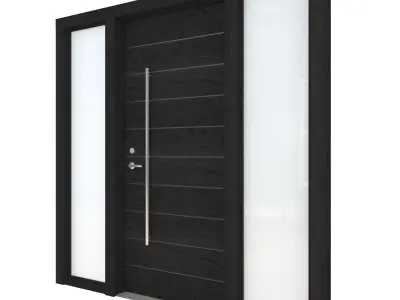 Door-095 modern door with glass panels 3D model