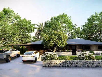   3D Exterior Scene 3D model design garden and landscape 3D model