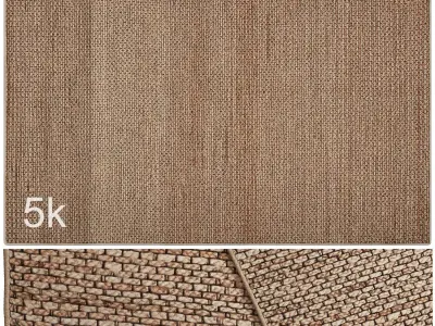 Carpet set 3224 - Hand-Woven Natural Rug - 5K 3D model