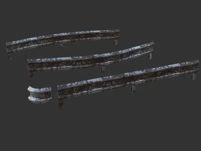 Road fence 3D Model  Low-poly 3D model