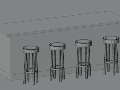 Set bar Stool  3D model