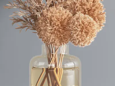 plants bouquet vase 04 3D model