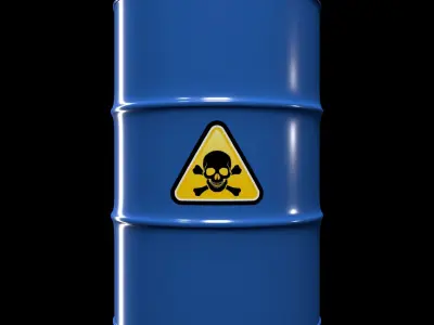 Clean Blue Barrel Low-poly 3D model