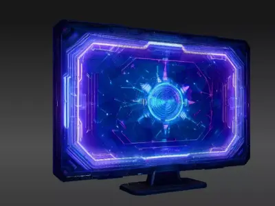 Futuristic Holographic Monitor 3D Model Sci-Fi Game-Ready  Low-poly 3D model