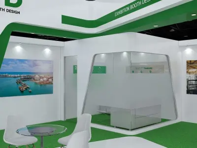 Exhibition Stand Stall Two Side Open 9X7 3D model