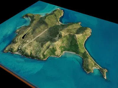 Lindeman Island 3d model terrain Low-poly 3D model