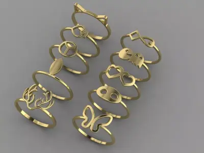 10 Light Wt Rings Printable 3d model 3D print model