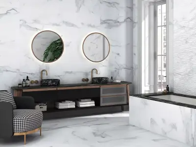 Calacatta Style White Marble Texture