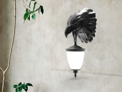 Eagle Head Wall Lamp 3D print model buy