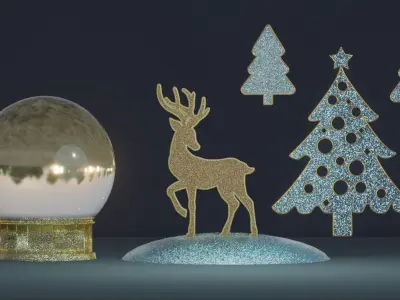 Snowglobe with snowfall 3D model