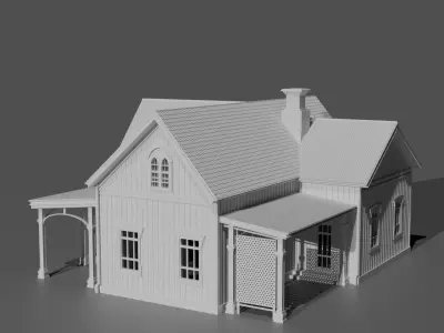 Classic Countryside Wooden House 3D print model
