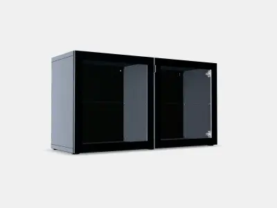 BESTA Shelf unit with glass doors 5 Low-poly 3D model