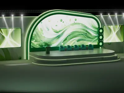 Modern Corporate Conference Stage Design 3D model