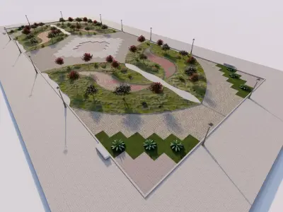 public park-Private Park Landscape 3D model