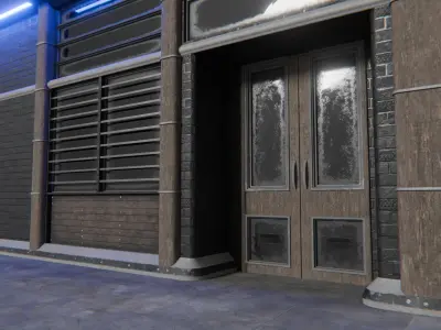 Modular Shopfront Kit Low-poly 3D model