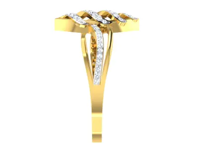Light Weight Gold Diamond Rings-R-4134 3D print model