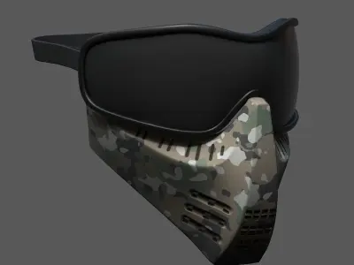 Mask protection scifi military combat low poly  Low-poly 3D model