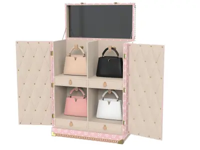Louis Vuitton Nano Capucines Bag Set Trunk Low-poly 3D model