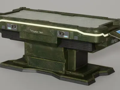 Scifi Table Low-poly 3D model