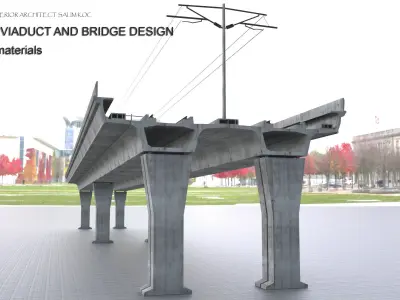 RAILWAY    CONCRETE  BRIDGE 3DMODEL  Low-poly 3D model