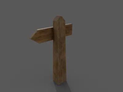 Small Signpost Low-poly 3D model