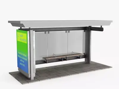 Bus Stop v1 Low-poly 3D model