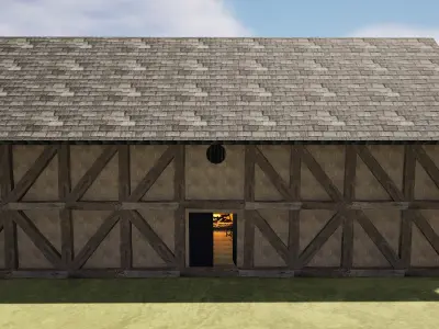 Cozy Fantasy Medieval Tavern Exterior-Interior 3D model