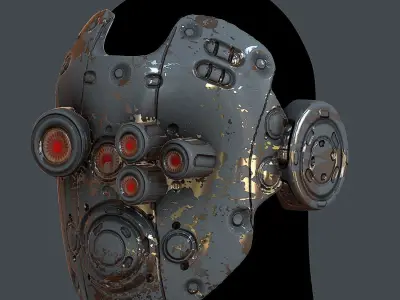Gas mask helmet 3d model scifi Low-poly 3D model purchase