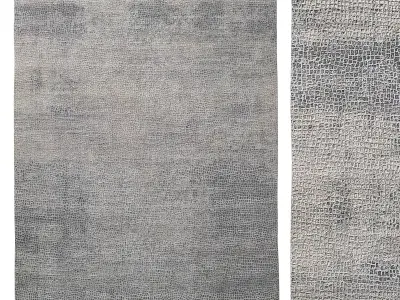 PARI HAND-KNOTTED WOOL SILK RUG 3D model