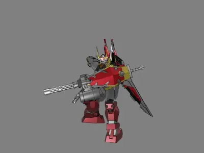 Attacker Gundam 7 A 3D model