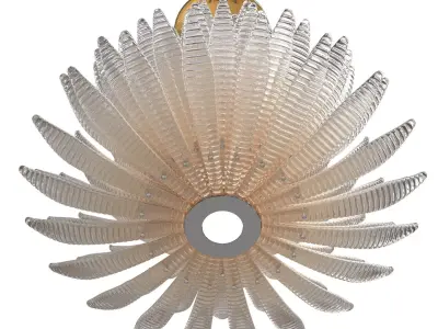 Barovier Toso AGAVE Handmade venetian crystal pendant lamp 3D model