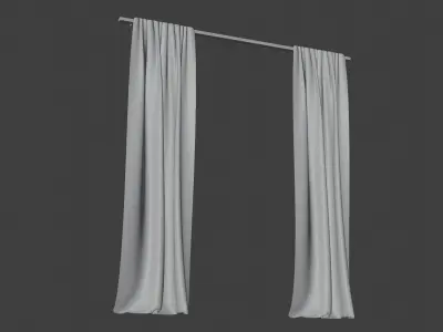 Curtains Red 3D model