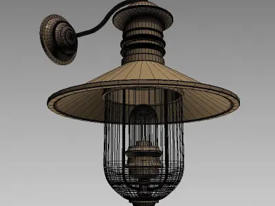 Wall-mounted street lamp 3D model
