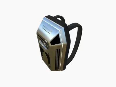 SciFi Backpack E10 Aluminum - Fashion Character Design Low-poly 3D model
