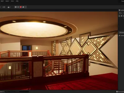 Tower - Rooftop and Inside - 3 floors Low-poly 3D model