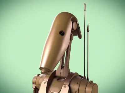 Star Wars Battle Droid Rigged 3D model