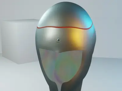 Sci-Fi Helmet 3D model 5
